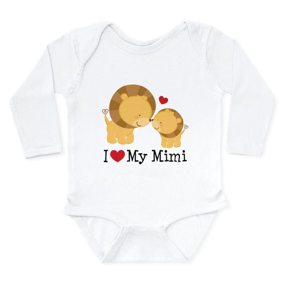 CafePress - I Love Mimi Long Sleeve Infant Bodysuit - Long Sleeve Cotton Baby Bodysuit