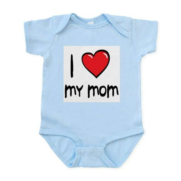 CafePress - I Love Mom Cartoon Heart Infant Bodysuit - Baby Light Bodysuit, Size Newborn - 24 Months
