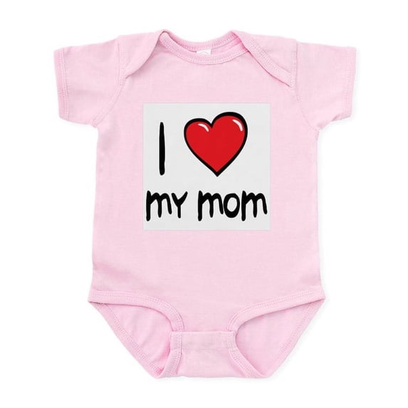 CafePress - I Love Mom Cartoon Heart Infant Bodysuit - Baby Light Bodysuit, Size Newborn - 24 Months