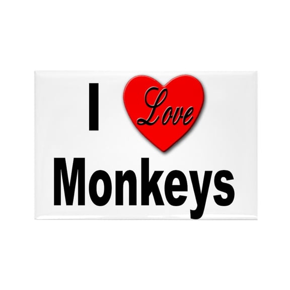 CafePress - I Love Monkeys - Rectangle Magnet, 2"x3" Refrigerator Magnet