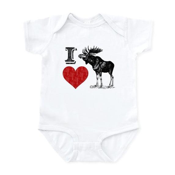 CafePress - I Love Moose Infant Bodysuit - Baby Light Bodysuit, Size Newborn - 24 Months