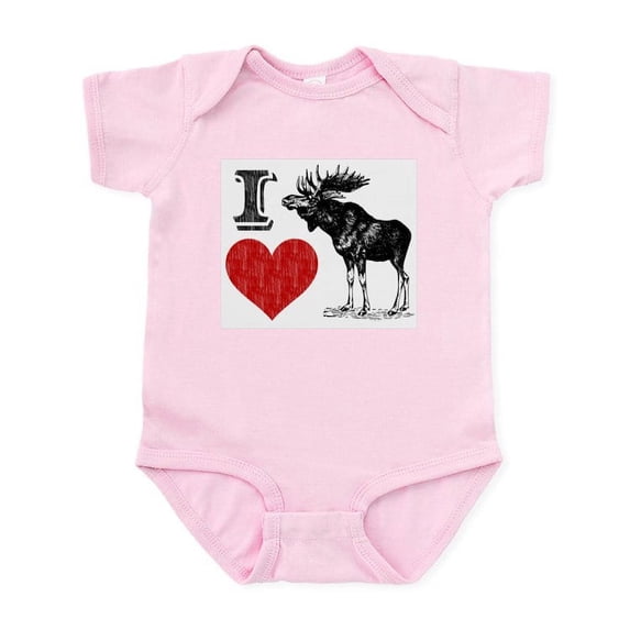 CafePress - I Love Moose Infant Bodysuit - Baby Light Bodysuit, Size Newborn - 24 Months