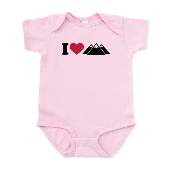 CafePress - I Love Mountains Infant Bodysuit - Baby Light Bodysuit, Size Newborn - 24 Months