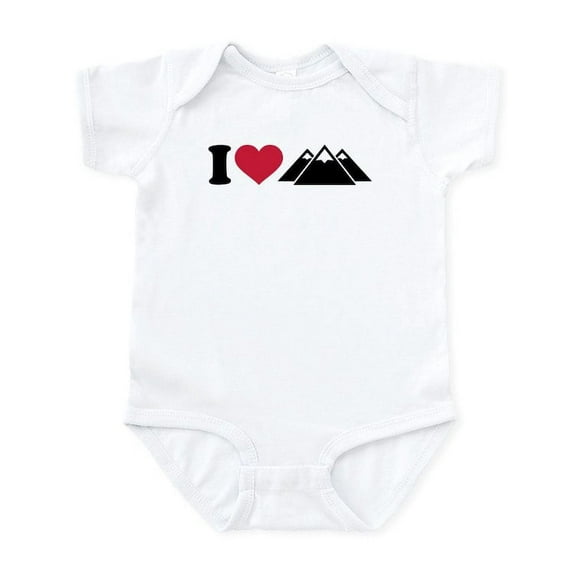 CafePress - I Love Mountains Infant Bodysuit - Baby Light Bodysuit, Size Newborn - 24 Months