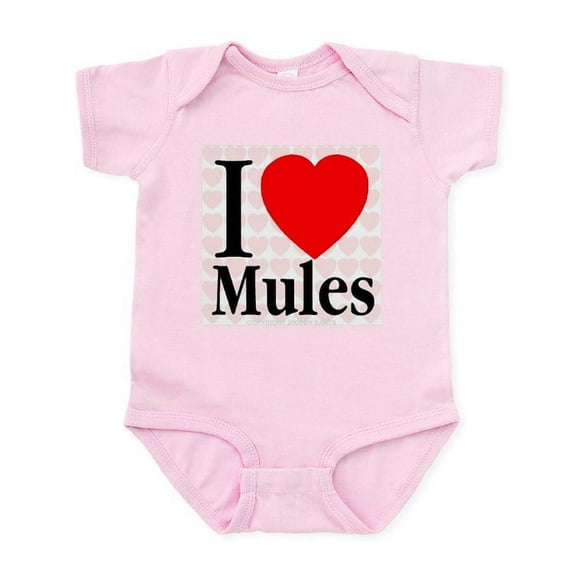 CafePress - I Love Mules Infant Creeper - Baby Light Bodysuit, Size Newborn - 24 Months