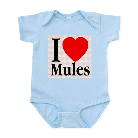 CafePress - I Love Mules Infant Creeper - Baby Light Bodysuit, Size Newborn - 24 Months