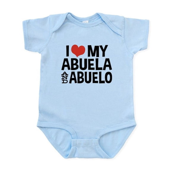 CafePress - I Love My Abuela And Abuelo, Infant Bodysuit - Baby Light Bodysuit, Size Newborn - 24 Months