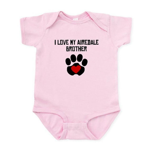 CafePress - I Love My Airedale Brother Body Suit - Baby Light Bodysuit, Size Newborn - 24 Months
