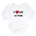 thumbnail image 1 of CafePress - I Love My Au Pair Hearts Design Body Suit - Long Sleeve Cotton Baby Bodysuit, 1 of 4