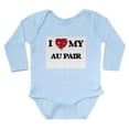 thumbnail image 1 of CafePress - I Love My Au Pair Hearts Design Body Suit - Long Sleeve Cotton Baby Bodysuit, 1 of 4