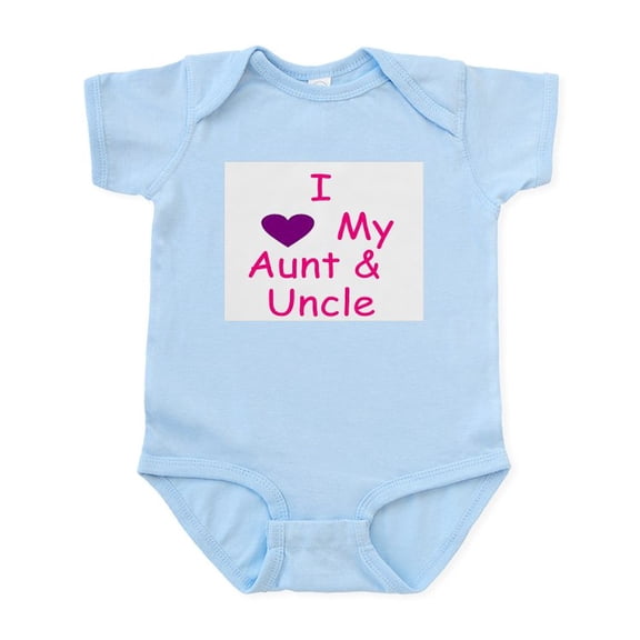 CafePress - I Love My Aunt & Uncle Pink Infant Bodysuit - Baby Light Bodysuit, Size Newborn - 24 Months