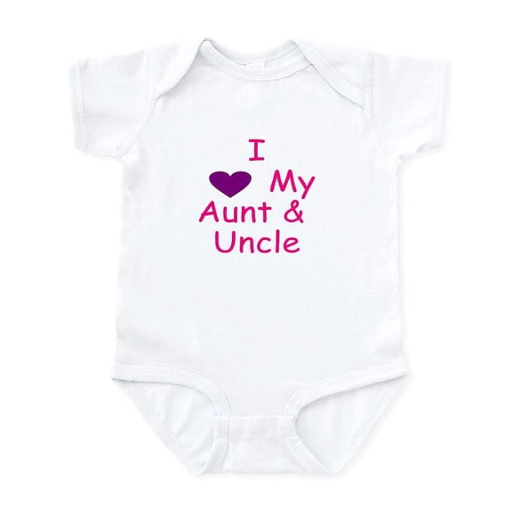 CafePress - I Love My Aunt & Uncle Pink Infant Bodysuit - Baby Light Bodysuit, Size Newborn - 24 Months