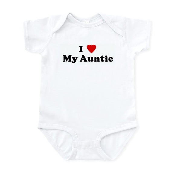 CafePress - I Love My Auntie Infant Bodysuit - Baby Light Bodysuit, Size Newborn - 24 Months