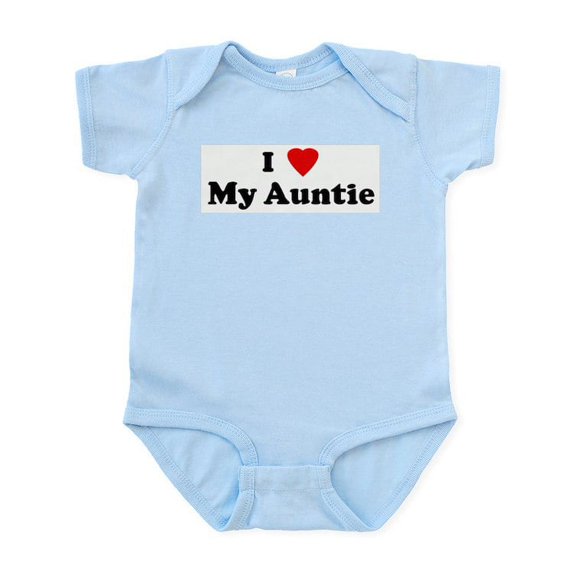 CafePress - I Love My Auntie Infant Bodysuit - Baby Light Bodysuit, Size Newborn - 24 Months