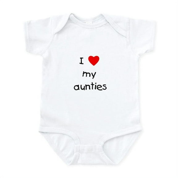 CafePress - I Love My Aunties Infant Bodysuit - Baby Light Bodysuit, Size Newborn - 24 Months