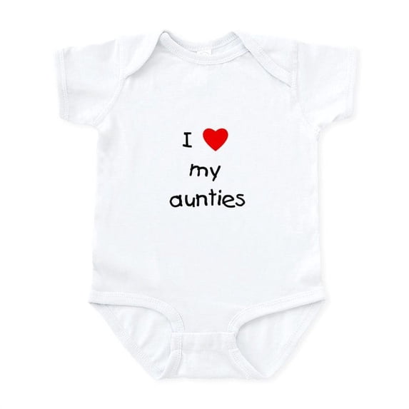 CafePress - I Love My Aunties Infant Bodysuit - Baby Light Bodysuit, Size Newborn - 24 Months