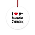thumbnail image 1 of CafePress - I Love My Australian Shepherd -  Round Wood Ornament 4", 1 of 2