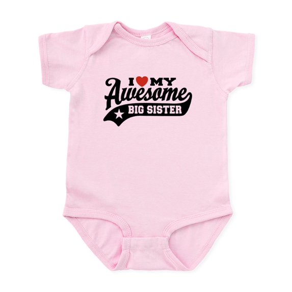CafePress - I Love My Awesome Big Sister Infant Bodysuit - Baby Light Bodysuit, Size Newborn - 24 Months