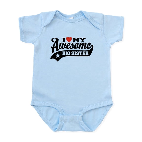 CafePress - I Love My Awesome Big Sister Infant Bodysuit - Baby Light Bodysuit, Size Newborn - 24 Months