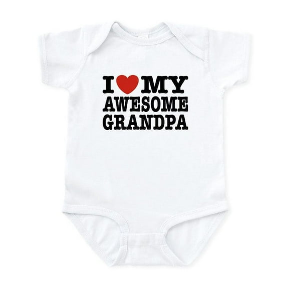 CafePress - I Love My Awesome Grandpa Infant Bodysuit - Baby Light Bodysuit, Size Newborn - 24 Months