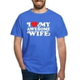 thumbnail image 1 of CafePress - I Love My Awesome Wife Dark T Shirt - Men's Classic Graphic Cotton T-Shirt, 1 of 4