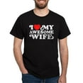 thumbnail image 1 of CafePress - I Love My Awesome Wife Dark T Shirt - Men's Classic Graphic Cotton T-Shirt, 1 of 4