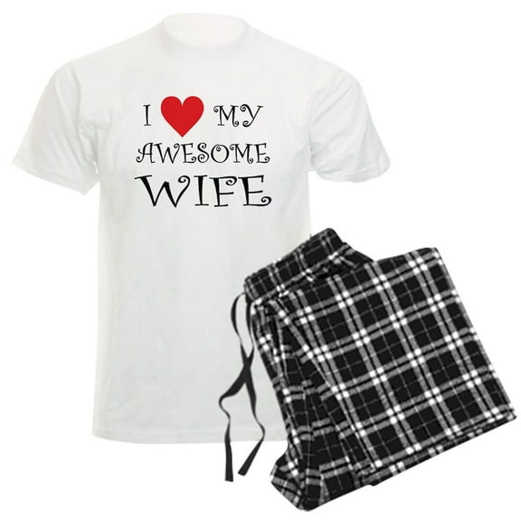 CafePress - I Love My Awesome Wife Pajamas - Men's Light Loose Fit Cotton Pajama Set