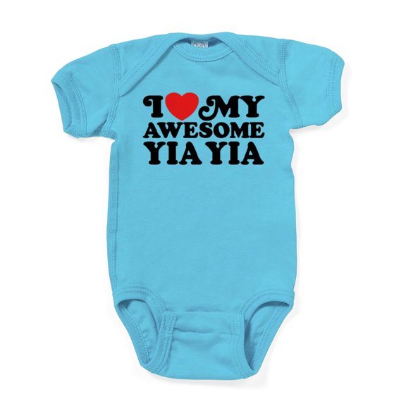 CafePress - I Love My Awesome Yia Yia Infant Bodysuit - Cute Infant Bodysuit Baby Romper - Size Newborn - 24 Months