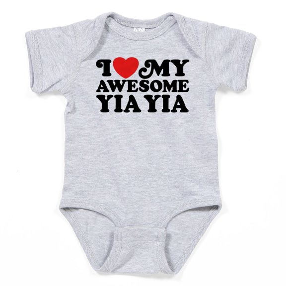 CafePress - I Love My Awesome Yia Yia Infant Bodysuit - Cute Infant Bodysuit Baby Romper - Size Newborn - 24 Months