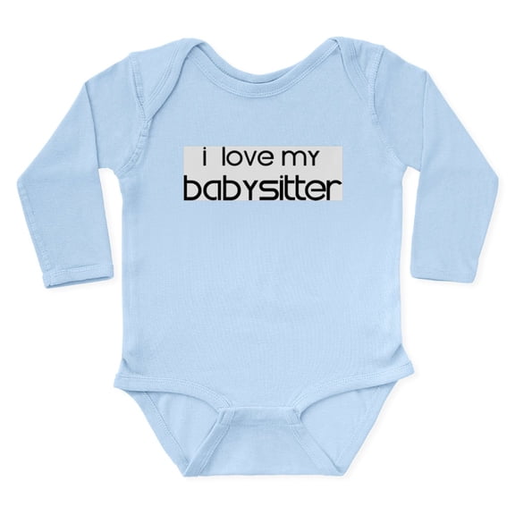 CafePress - I Love My Babysitter Body Suit - Long Sleeve Cotton Baby Bodysuit