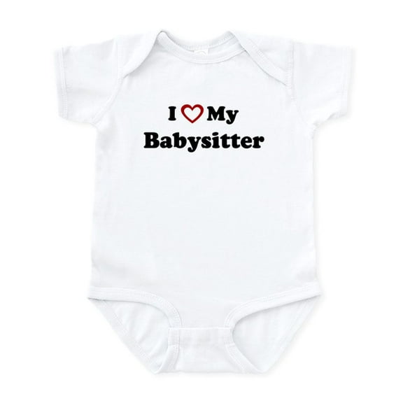CafePress - I Love My Babysitter Infant Bodysuit - Baby Light Bodysuit, Size Newborn - 24 Months