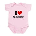 thumbnail image 1 of CafePress - I Love My Babysitter Infant Bodysuit - Baby Light Bodysuit, Size Newborn - 24 Months, 1 of 4
