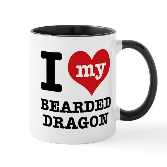 CafePress - I Love My Bearded Dragon Mug - 11 oz Ceramic Mug - Novelty Coffee Tea Cup