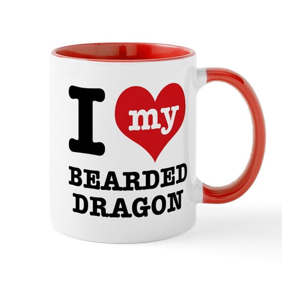 CafePress - I Love My Bearded Dragon Mug - 11 oz Ceramic Mug - Novelty Coffee Tea Cup