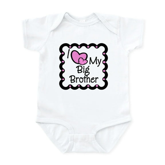 CafePress - I Love My Big Brother Baby Bodysuits - Baby Light Bodysuit, Size Newborn - 24 Months