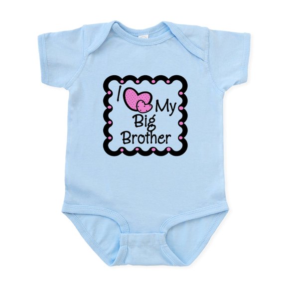 CafePress - I Love My Big Brother Baby Bodysuits - Baby Light Bodysuit, Size Newborn - 24 Months