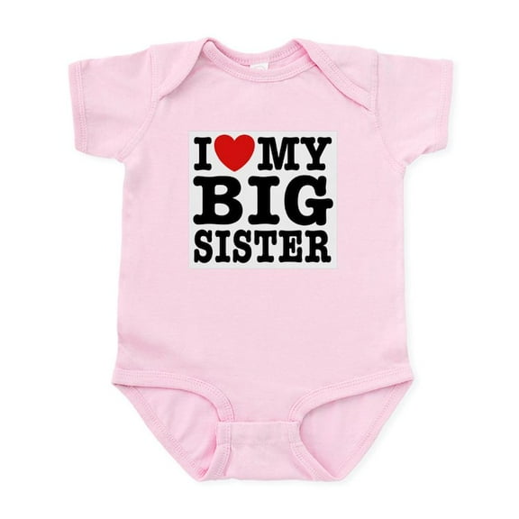 CafePress - I Love My Big Sister Infant Bodysuit - Baby Light Bodysuit, Size Newborn - 24 Months