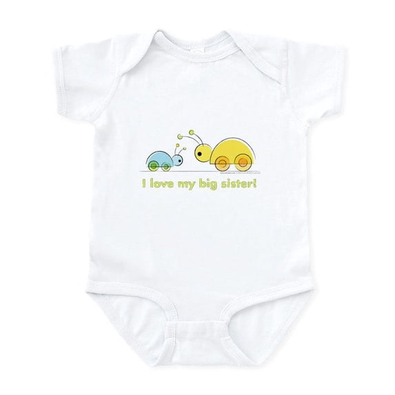 CafePress - I Love My Big Sister Infant Creeper - Baby Light Bodysuit, Size Newborn - 24 Months