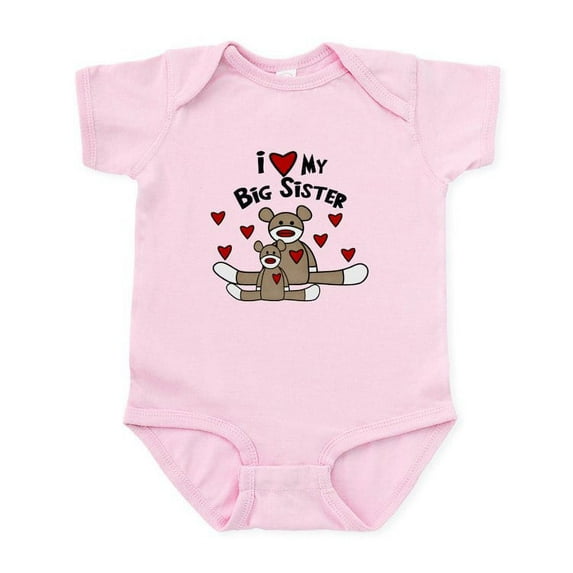 CafePress - I Love My Big Sister SM Baby Bodysuits - Baby Light Bodysuit, Size Newborn - 24 Months
