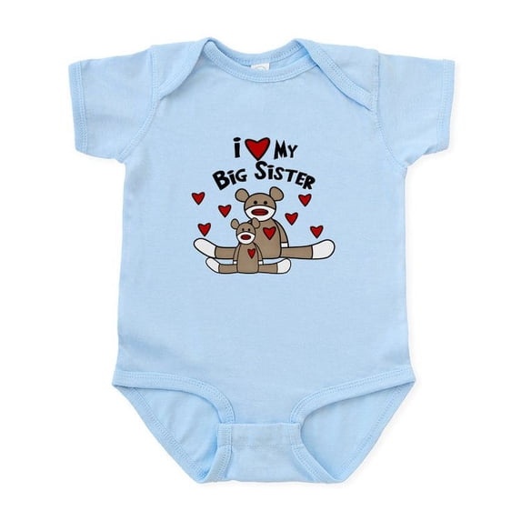 CafePress - I Love My Big Sister SM Baby Bodysuits - Baby Light Bodysuit, Size Newborn - 24 Months