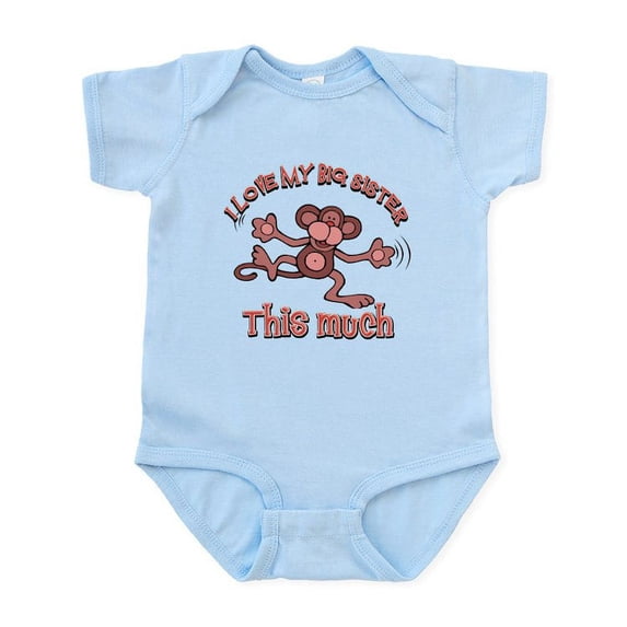 CafePress - I Love My Big Sister This Much Infant Bodysuit - Baby Light Bodysuit, Size Newborn - 24 Months