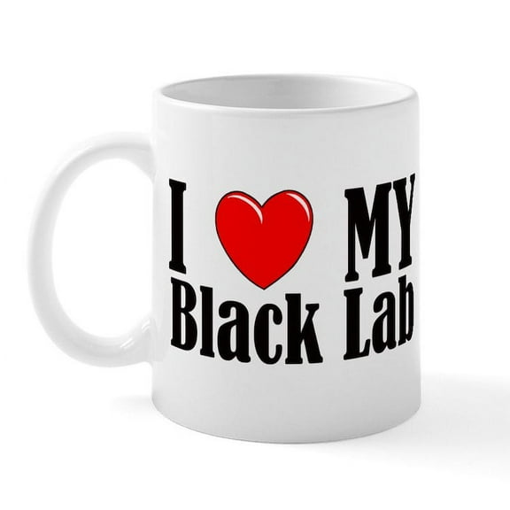 CafePress - I Love My Black Lab Mug - 11 oz Ceramic Mug - Novelty Coffee Tea Cup