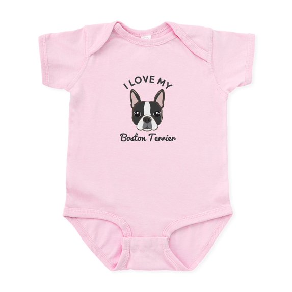 CafePress - I Love My Boston Terrier Infant Bodysuit - Baby Light Bodysuit, Size Newborn - 24 Months