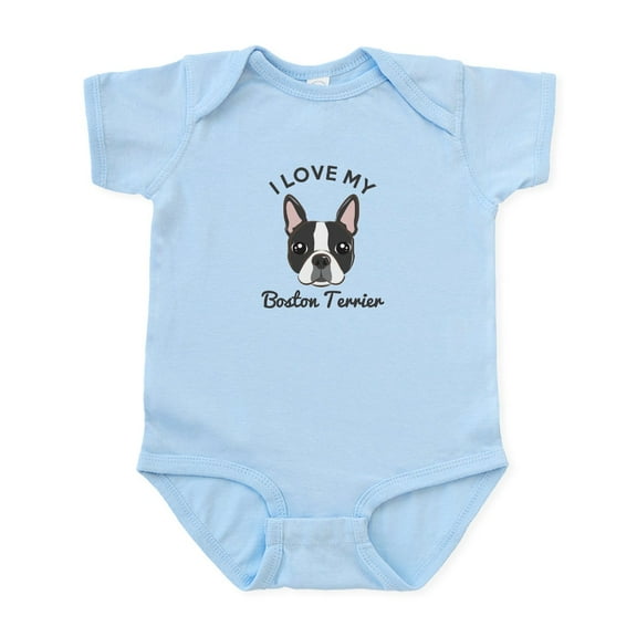 CafePress - I Love My Boston Terrier Infant Bodysuit - Baby Light Bodysuit, Size Newborn - 24 Months