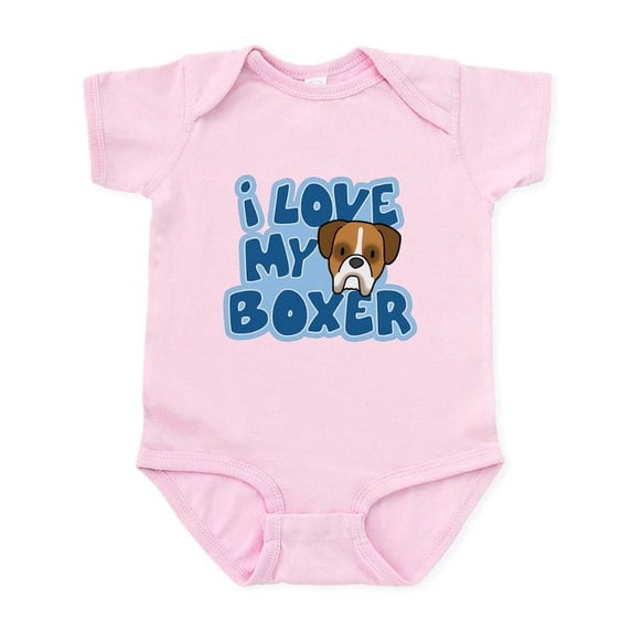 CafePress - I Love My Boxer Infant Bodysuit - Baby Light Bodysuit, Size Newborn - 24 Months