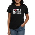 thumbnail image 1 of CafePress - I Love My British Boyfriend Women's Dark T Shirt - Women's Traditional Fit Dark T-Shirt, 1 of 4