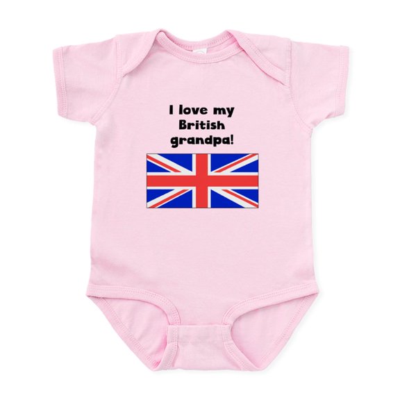 CafePress - I Love My British Grandpa Body Suit - Baby Light Bodysuit, Size Newborn - 24 Months