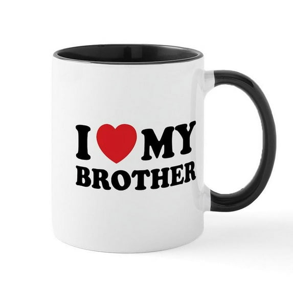CafePress - I Love My Brother Mug - 11 oz Ceramic Mug - Novelty Coffee Tea Cup