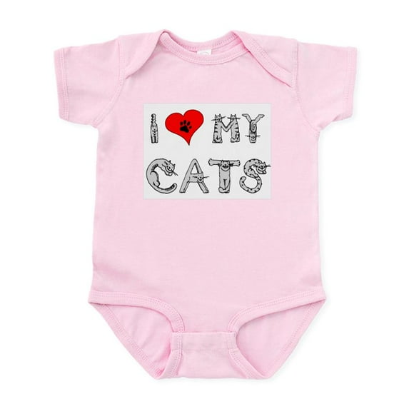 CafePress - I Love My Cats / Heart Infant Bodysuit - Baby Light Bodysuit, Size Newborn - 24 Months