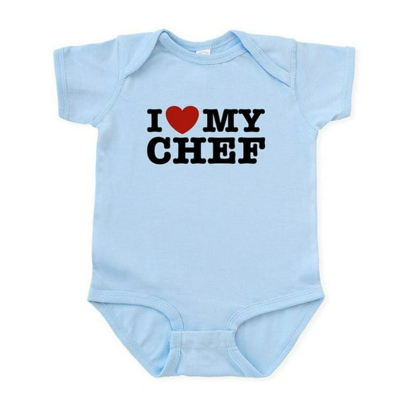 CafePress - I Love My Chef Infant Bodysuit - Baby Light Bodysuit, Size Newborn - 24 Months
